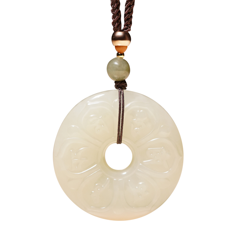 玉石六字真d言平安扣吊坠和田玉六字大明咒男女小巧儿童玉佩牌子