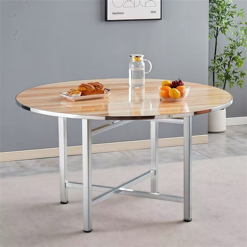 全实木桌面板纯杉木1米2台面加厚圆形J大桌子饭店酒店商用带转盘