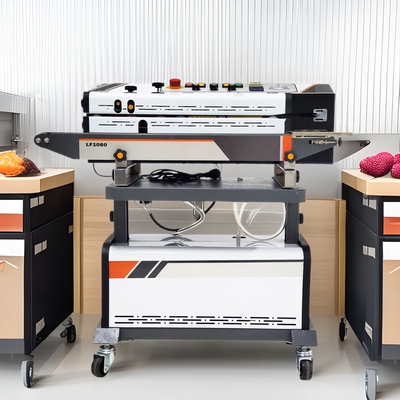 DX-LF1080连续式抽充封口机全自动真空充气氮封口印字打码包装机