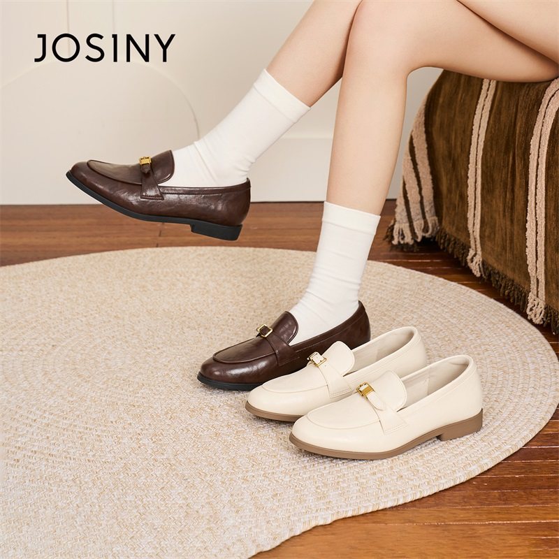 卓诗尼2026春季新款粗跟单鞋时尚舒适复古乐福鞋潮流英伦风小皮鞋,女鞋,乐福鞋（豆豆鞋）,淘宝优惠券,粉丝福利购,淘宝优惠卷