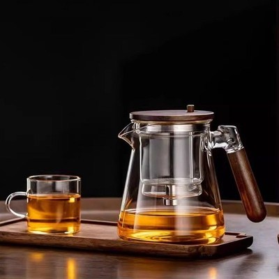 飘逸杯泡茶壶2025新款家用玻璃内胆按压式一键过滤茶水分离泡茶杯