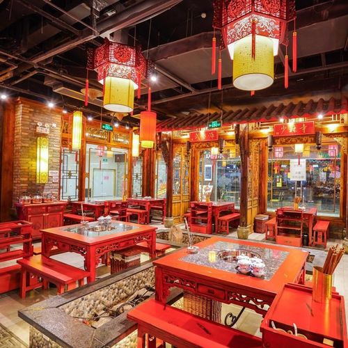 蜀大侠大理石火锅桌商用实木火锅桌子电磁炉一体火锅桌店餐桌直销