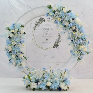 2021新款婚庆道具圆环双杆圆拱门架子单杆拱门圆弧形婚礼花门定做