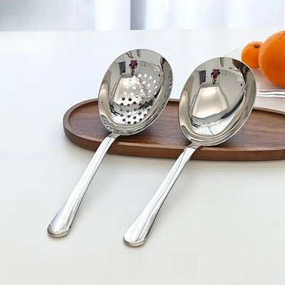 【惊爆价！鹅蛋勺】18/10不锈钢大号25cm长柄加深调羹勺子同款XW