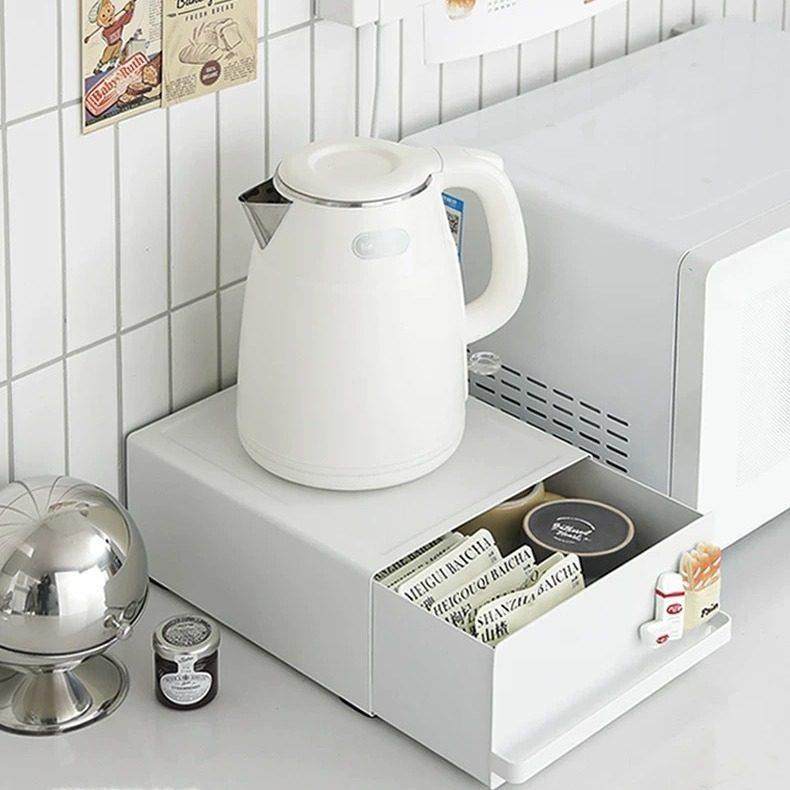 台面咖啡机置物架茶包吧台桌面储物架水杯厨房收纳架带抽屉铁艺架,厨房/烹饪用具,调料置物架,淘宝优惠券,粉丝福利购,淘宝优惠卷