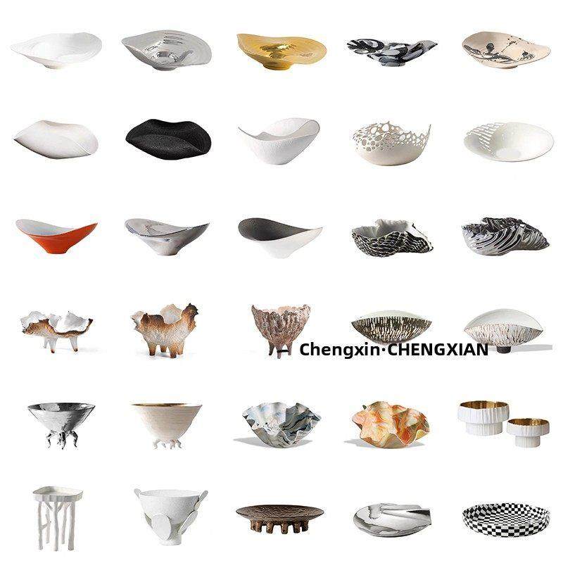 现代简约手工陶瓷几何果盘收纳置物花器创意摆件桌面茶几酒店民宿,家居饰品,装饰摆件,淘宝优惠券,粉丝福利购,淘宝优惠卷
