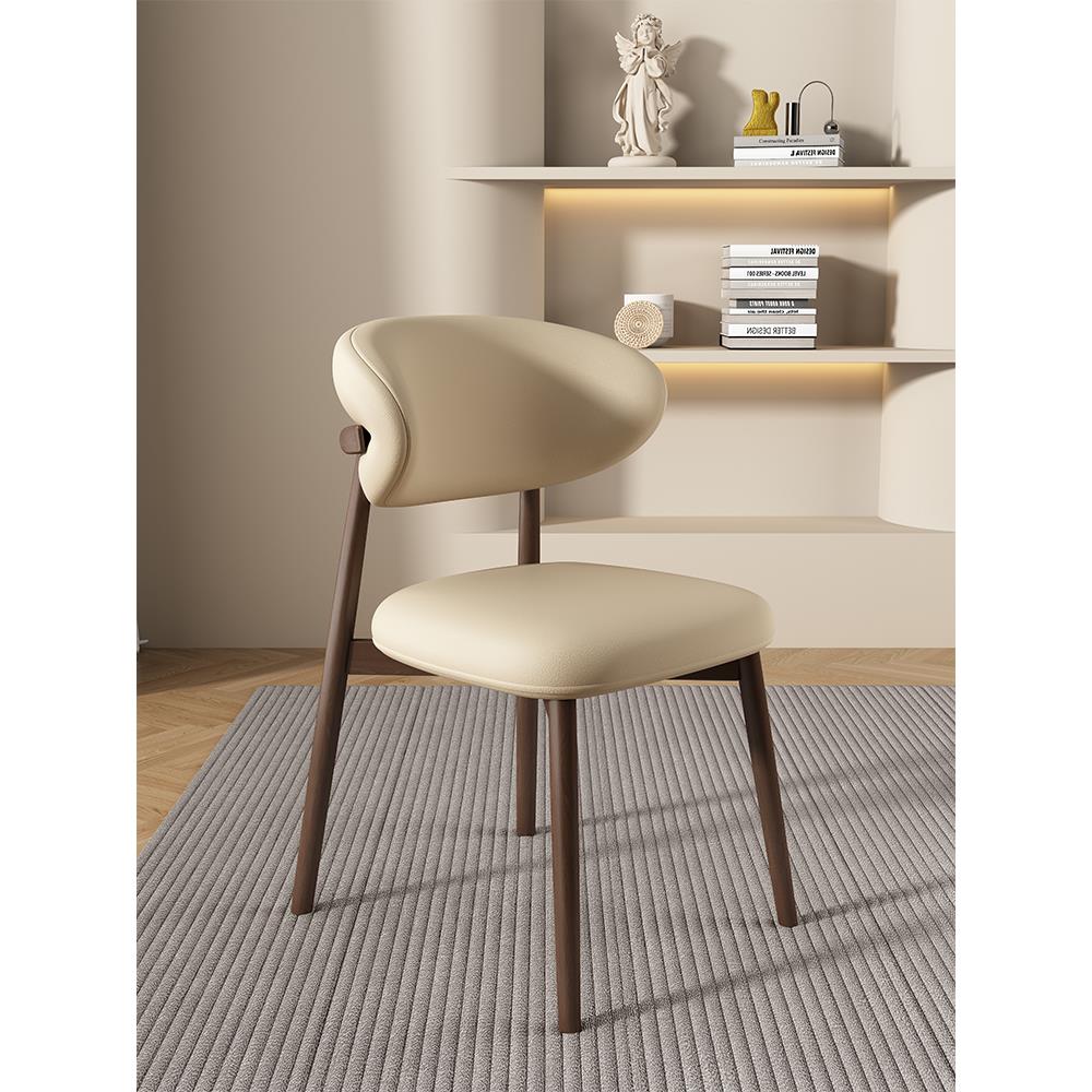 实木餐椅北欧家用软包酒店靠背椅饭厅咖啡厅意式网红设计师书桌椅