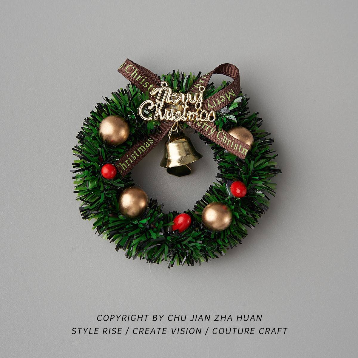 初见乍诞欢！圣花环摆冰箱40贴！圣诞节礼物装饰品围感氛件