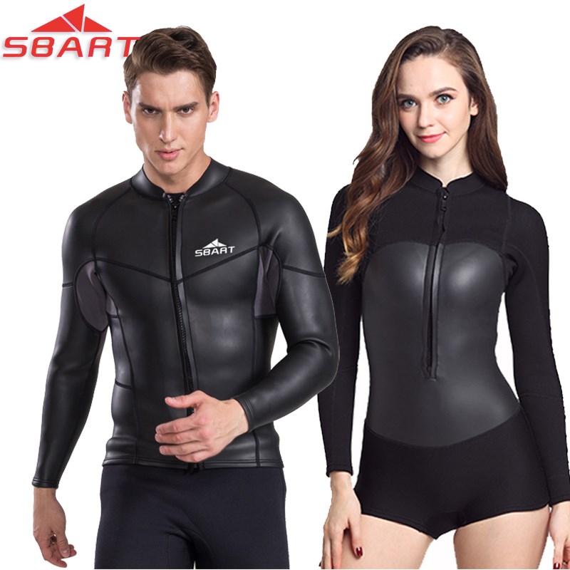 鲨巴特冬季32MM加厚保暖潜水服分体男女长袖防寒泳连体泳衣水母衣