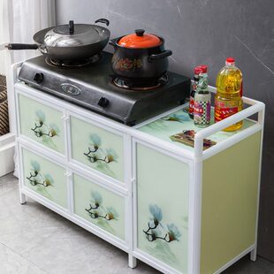 碗柜家用厨房置物架带门橱柜储物柜子茶水灶台柜铝合金餐边收纳柜
