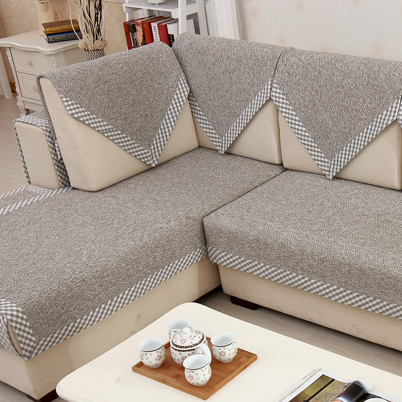 亚麻沙发垫靠背巾套罩加厚防滑四季通用布艺真皮棉麻简约现代客厅