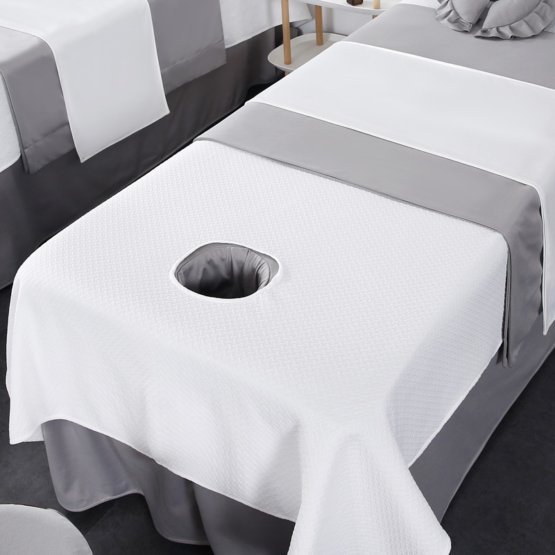 新款美容加大床单按摩理疗床罩纯针织棉床单 单人床单床盖 带脸洞