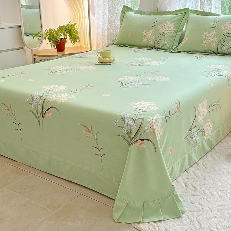 2025新款小清新全棉磨毛床单春秋单G件被单学生宿舍三件套四季床