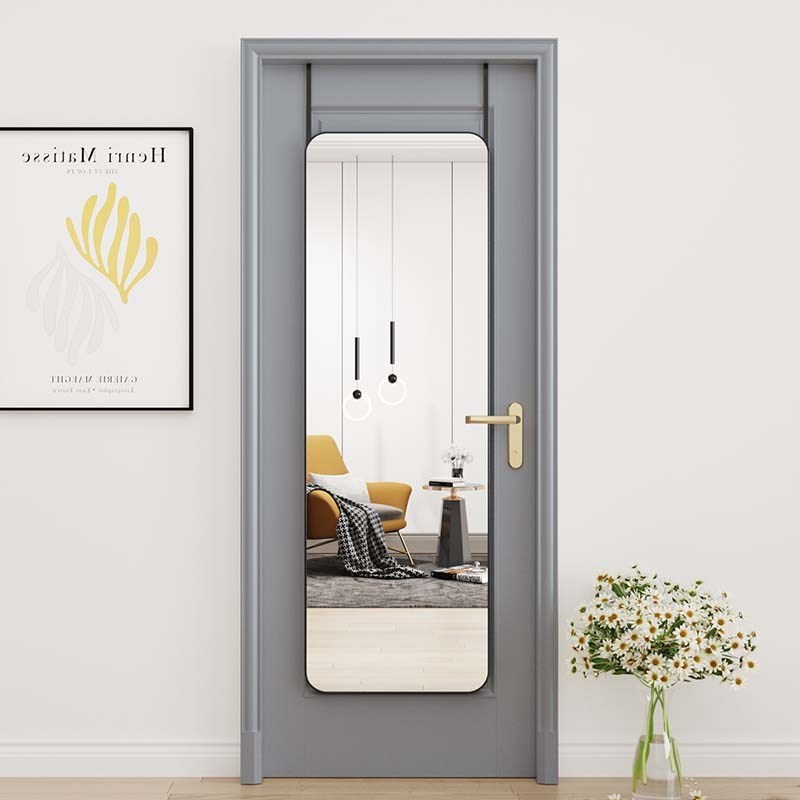 免打孔门後镜贴墙自粘全身镜家用卧室宿舍壁挂全身V镜挂门全身镜