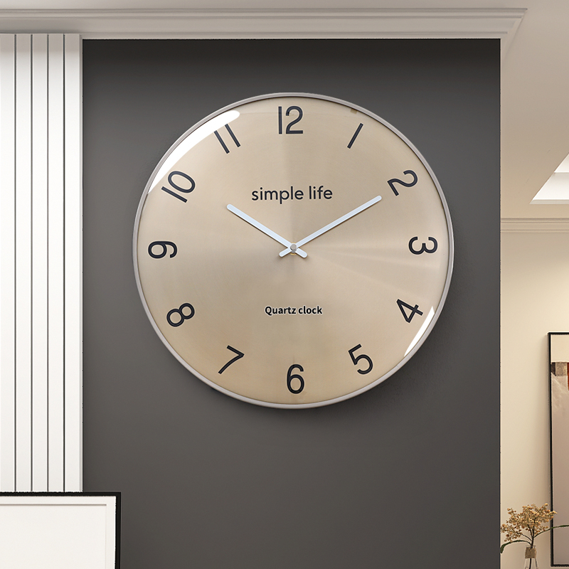 2021新款轻奢金属挂钟家用大气钟饰时钟石英O挂表挂墙客厅静音钟