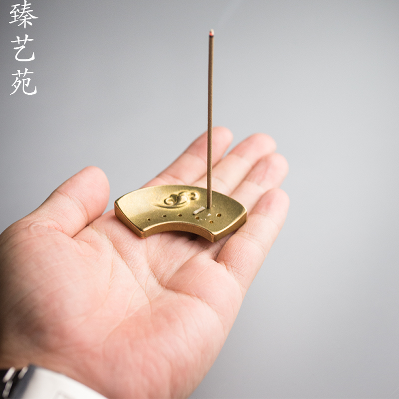 创意线香插七星纯铜线香插 香座家用檀J香炉香盘香托线香支架香炉