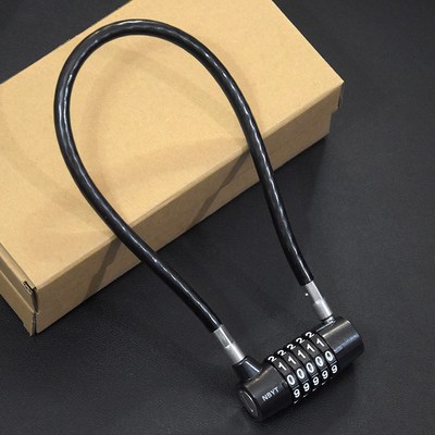 加粗钢丝绳锁5位数字钢缆锁密码锁自行车电动车商铺X档口门防盗锁