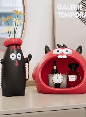 大嘴小怪兽玄关钥匙收纳摆件入户门鞋柜家居桌面装饰品乔迁礼物