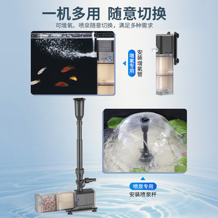 格池鱼池圆型陶瓷鱼缸流水循环过滤器喷泉泵造景净水三合一静音