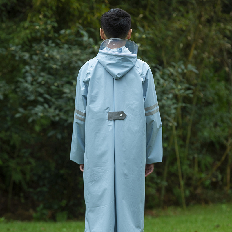 学院风儿童雨衣带隐形书包位男女中大童学生雨披幼儿园宝宝防水服