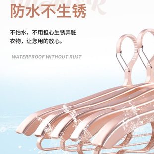 太空铝合金高楼防风衣架防掉落吹走自动卡扣室外晒晾衣撑衣架挂钩