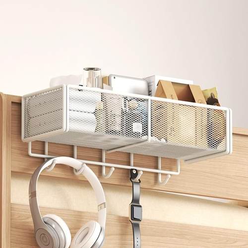 宿舍收纳床头上铺神器免安装挂式寝室床上置物架住校床边挂篮