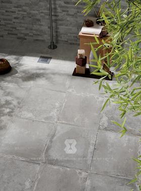 LOFT灰色水泥瓷砖别墅庭院花园哑光防滑防冻室内外彷古墙地砖