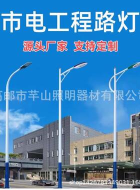 路灯厂家路灯杆挑臂市电路灯杆5米6米8米乡村led太阳能灯杆