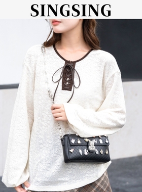 SING SING 1979包包女菱格纽扣设计斜跨包女包2025新款包包通勤