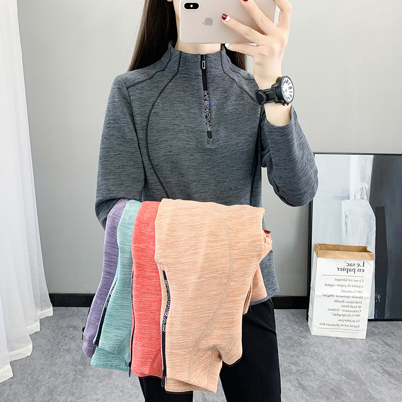 新款保暖长袖T恤弹力户外加绒