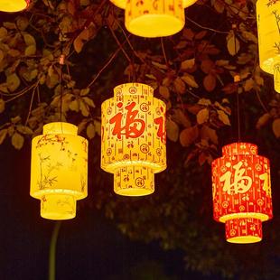 新年春节新款发光福字灯笼户外防水景观灯圆形灯笼树木亮化装饰灯
