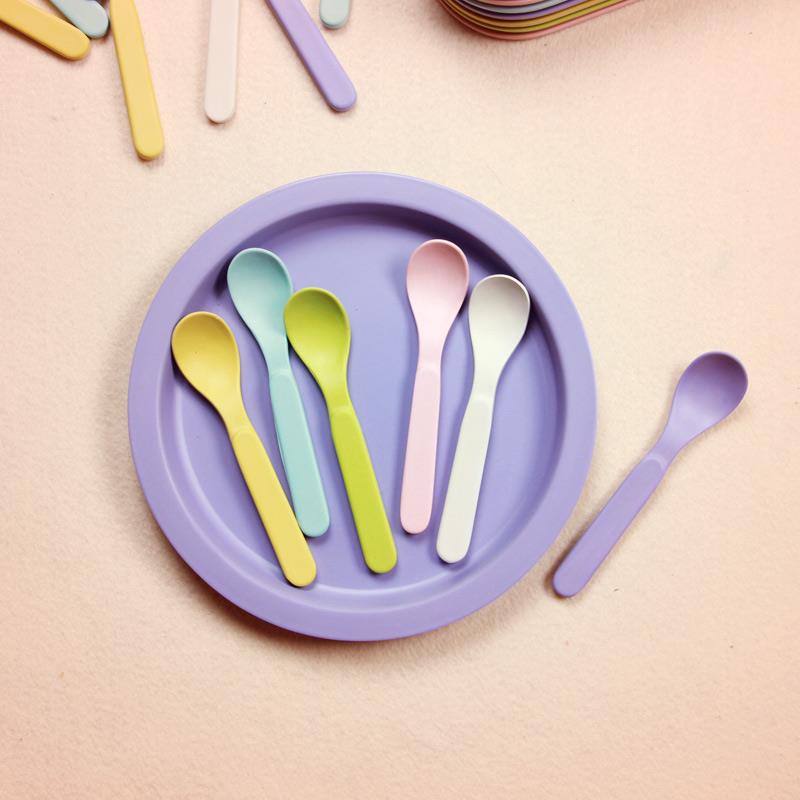 桔子Kerr可爱竹纤维韩式宝宝辅食叉勺儿童餐具婴儿长柄家用吃饭勺