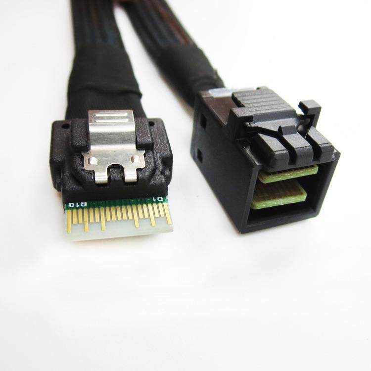 主板38P Slim SAS 4.0 8654转MINI SAS HD SFF8643数据线1米50CM