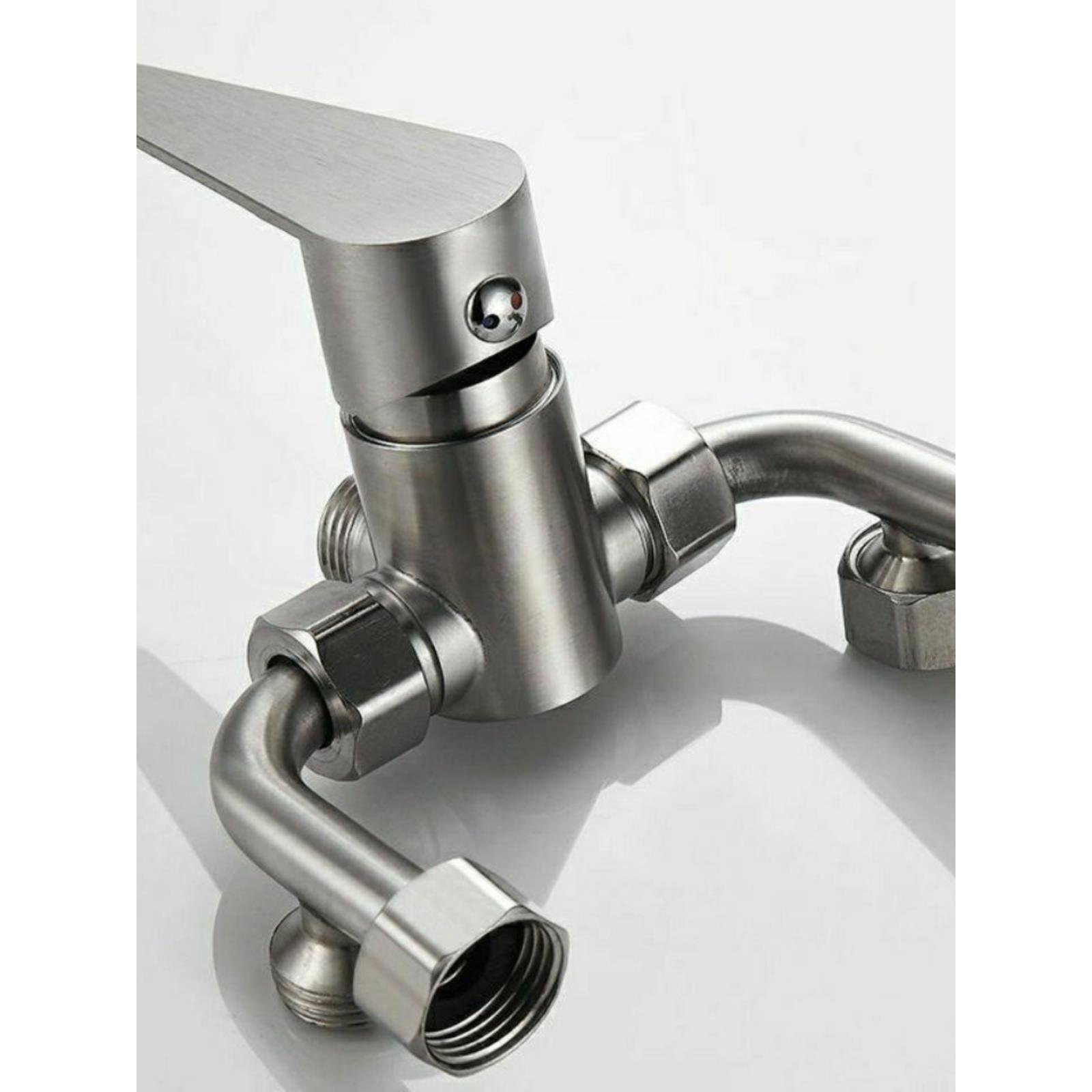 加厚304不锈钢电热水器混水阀冷热混合U型水龙头明装开关淋浴配件