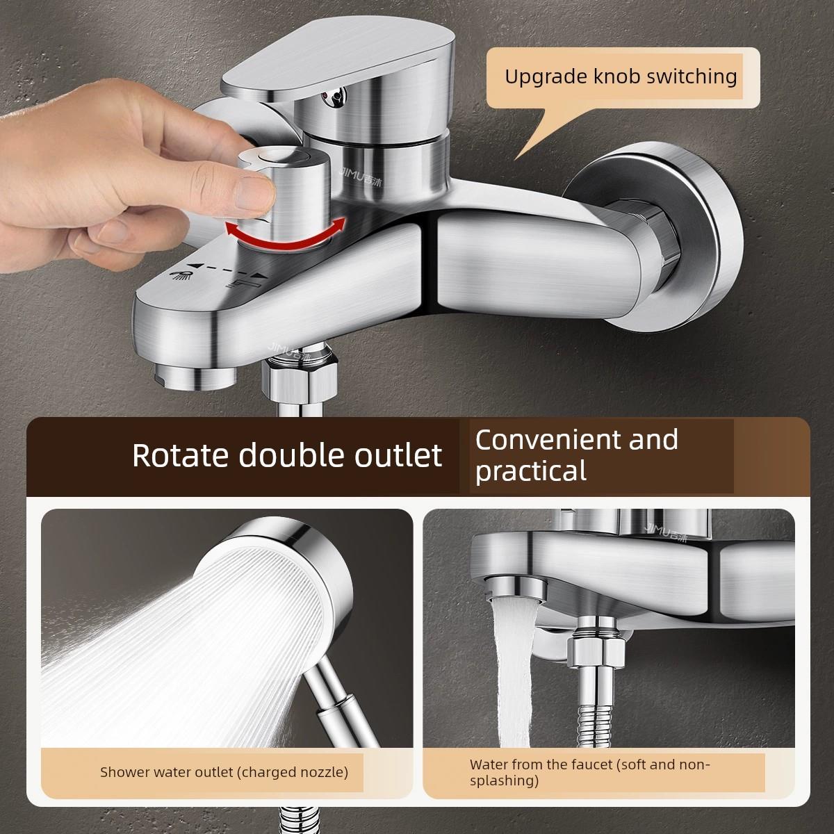 304不锈钢混合阀淋浴水龙头，冷热浴室三隐藏式淋浴混合阀开关