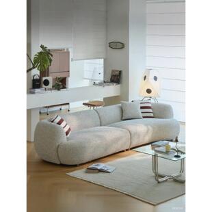 现代简约风拂晓沙发苎麻布艺沙发家用客厅直排三人位沙发