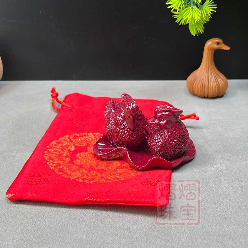 下单立减50朱砂紫金鸳鸯摆件礼盒