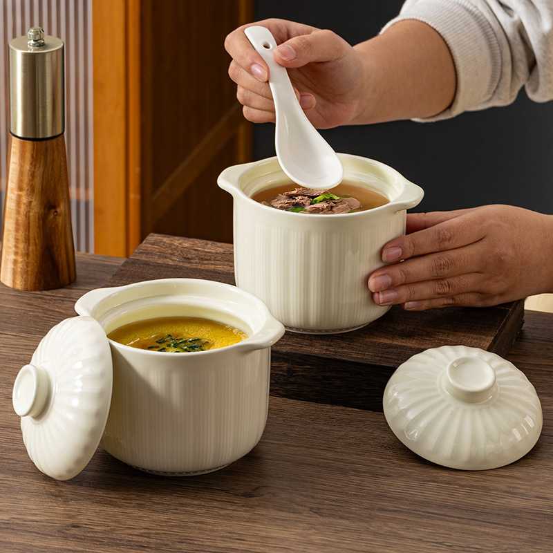 下单立减50陶瓷双耳炖盅家用蒸蛋