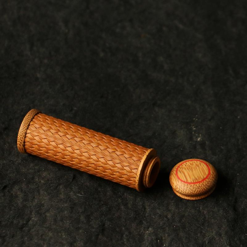 精品纯手工雕刻席面纹理老玉竹牙签筒竹雕竹制一泡茶小茶筒竹罐子