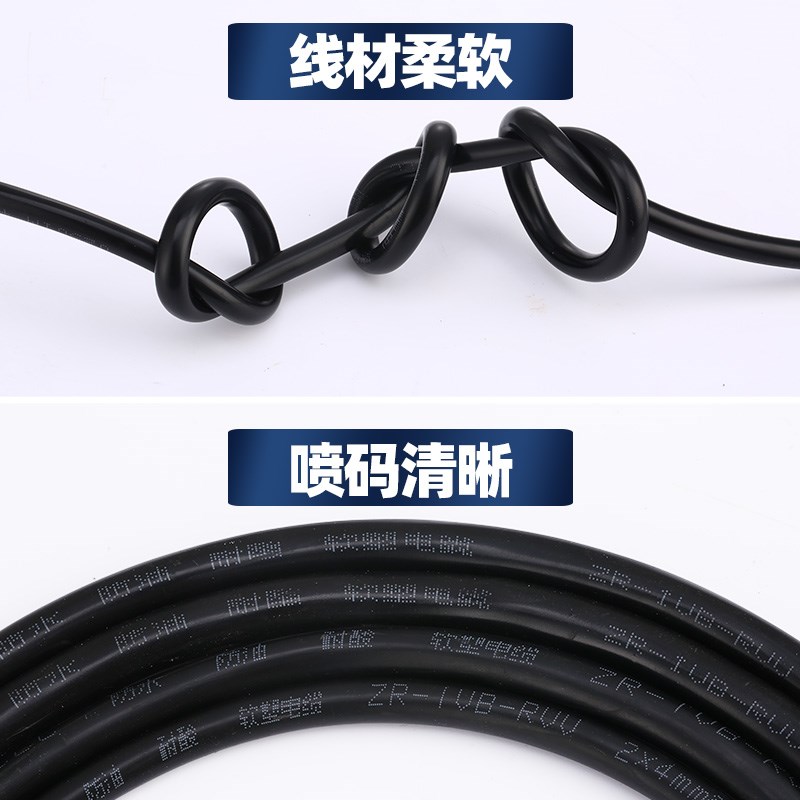 电线RVV2芯3芯1 1.5 2.5 4 6平方护套线防P水防冻纯国标铜芯电缆