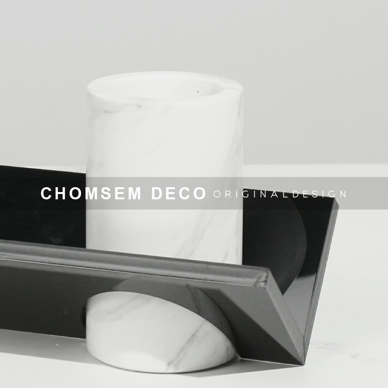 现代简约几何书架笔筒摆件软装z饰品样品房间客厅玄关书房办公摆