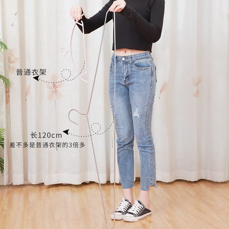 大衣架晒被子晾床单家用超大号加粗加长实K心不锈钢挂被套浴巾神