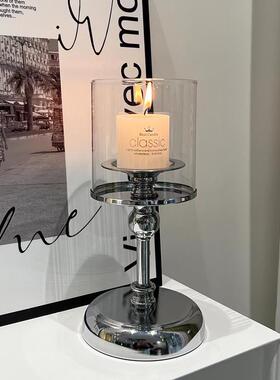 客厅餐桌轻奢覆古蜡烛摆件香薰氛围感烛台装饰品家居摆设蜡烛台小