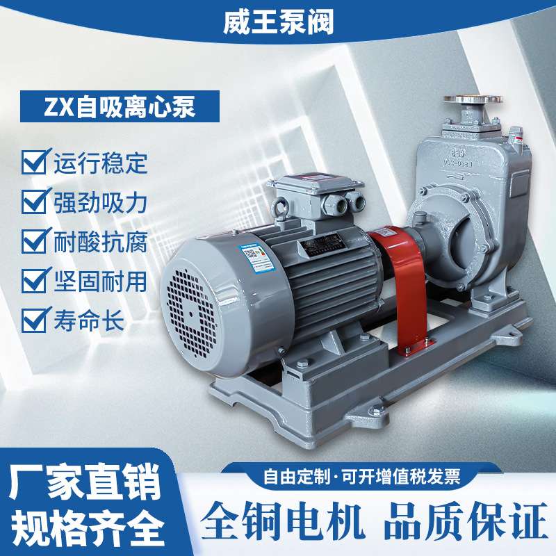 不锈钢304离心式自吸泵50ZX12.5-32，卧式不阻塞排污自吸泵