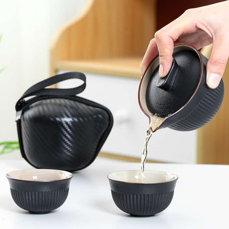 旅行茶具套装便携式一壶二杯陶瓷快客杯车载功夫户外随身游泡茶壶