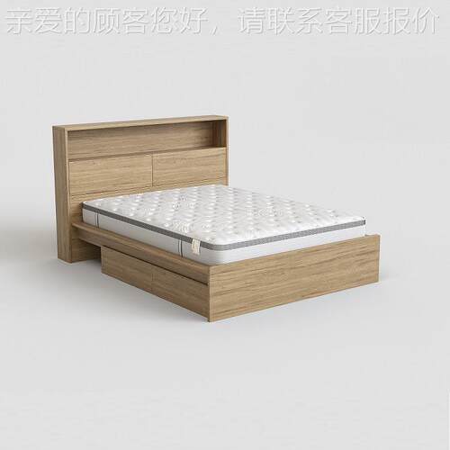 志卧光跨境定制日高式箱储物床现代简B1034约床大小户型家具套装