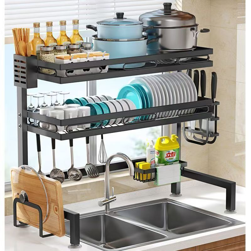 厨房置物架水槽沥水架家居台面收纳架子多功能水池通用增高沥碗架