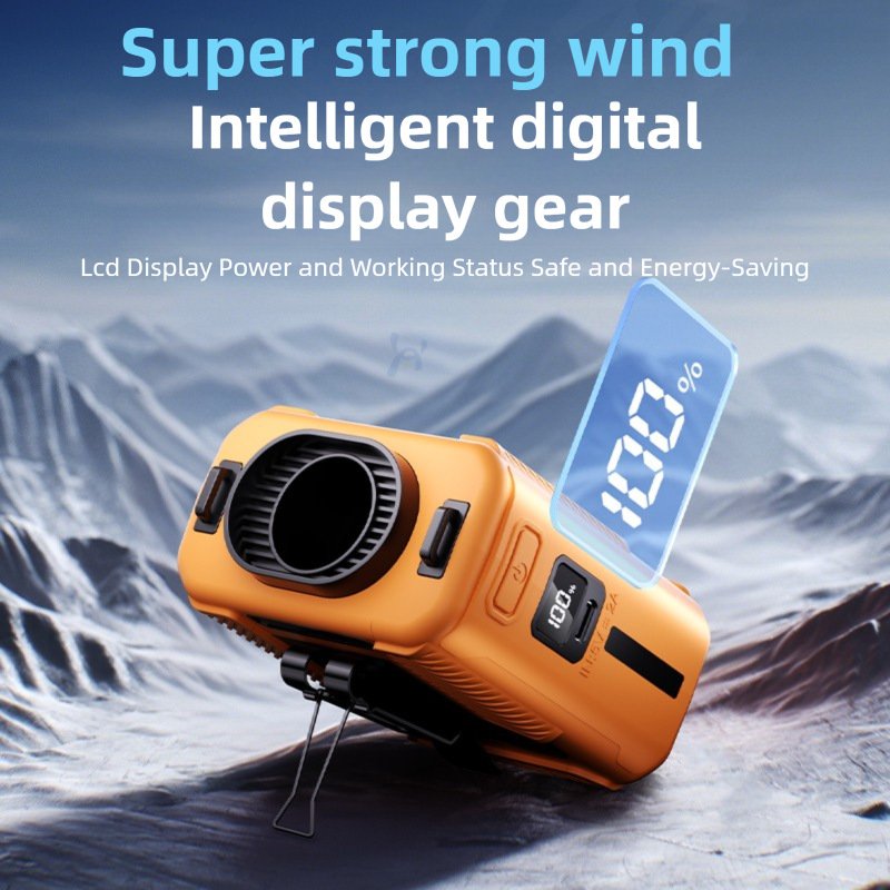 Cross-border summer new USB power bank flashlight waist fan