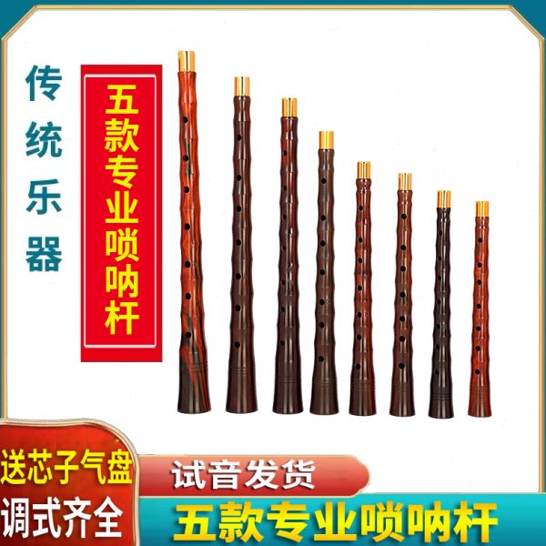 唢呐杆唢呐配件乌木老红木小叶紫檀杆子专业演奏级配件乐器初学者