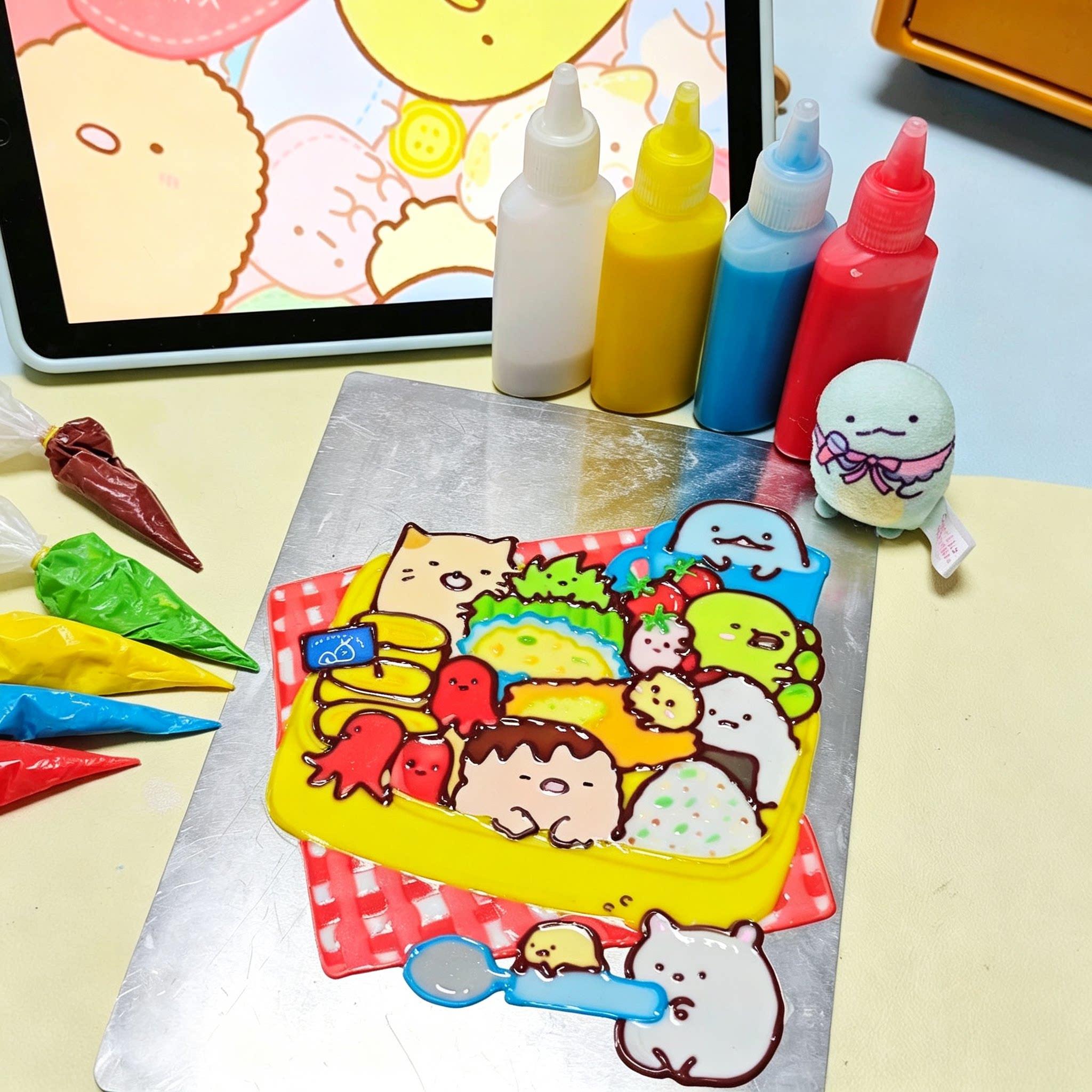 烤胶画油膏颜料手绘自由胶画DI沙画/胶画/画